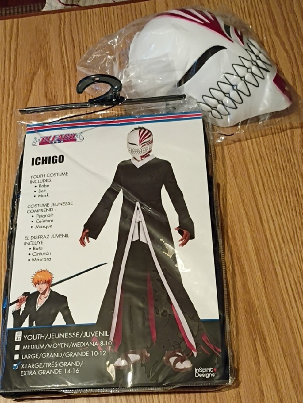 Ichigo Kids Costume - White & Pink Masked Robe